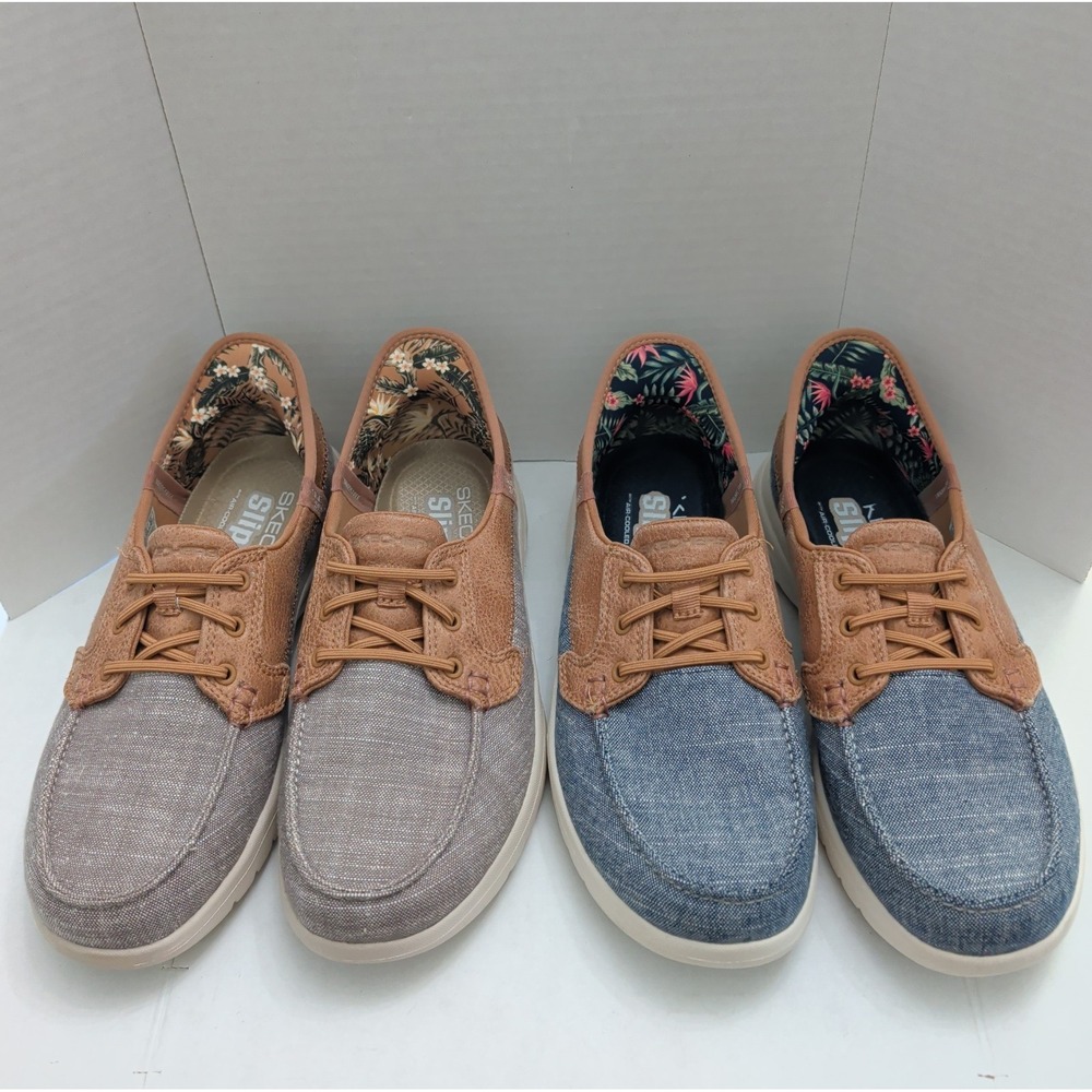 Skechers Hands Free Slip-ins 2 PAIRS On-The-GO Flex Coastal Sky Sz 7 Boat Beachy
